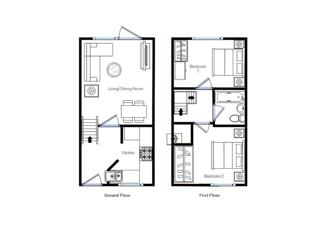 Modern 2 Bed House Sleeps 6 Southam Town Centre - Inspire Homes Ltd Esterno foto